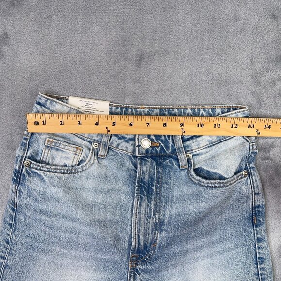 H&M Jeans Womens Size 2 Wide Leg Cropped High Waist Regular Fit Light Blue NWT - Picture 8 of 12